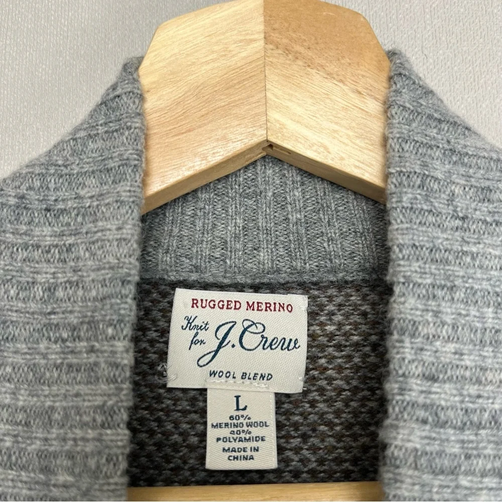 J. Crew‎ Rugged Merino Wool Blend 1/4 Zip High Neck Sweater Size Large